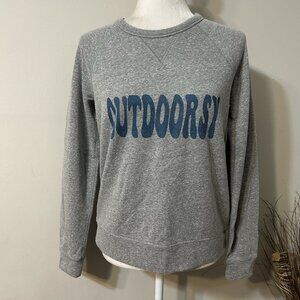 Sonoma Goods For Life Women Gray  Sweatshirt Top "outdoorsy" Cotton Blend Sz XS